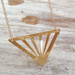 Gold necklace, geometric necklace, ..