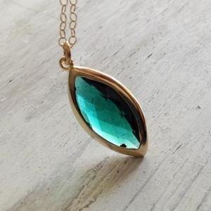 Gold Necklace, Impressive Necklace, Green..