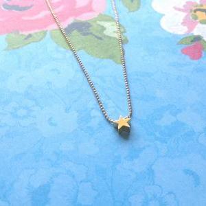 gold necklace, petite star necklace..