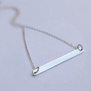 Silver bar necklace, sterling silve..