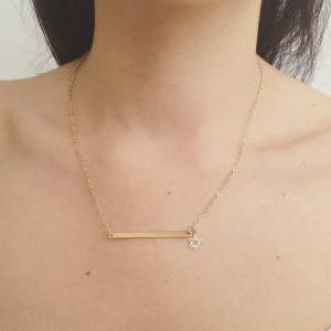 Gold Necklace- Bar Necklace - Gold Bar Necklace -..