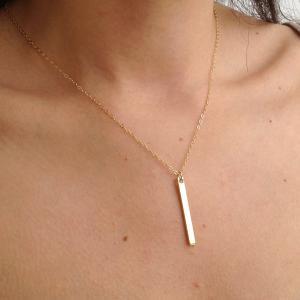 Bar necklace, gold necklace, gold f..