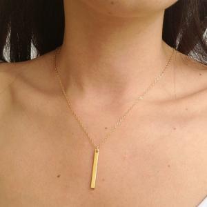 Bar necklace, gold necklace, gold f..