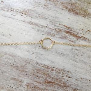 Gold Necklace, Gold Circle Necklace,gold Filled..
