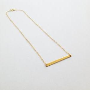 Bar Necklace - Gold Necklace- Gold Bar Necklace -..