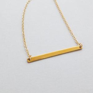 Bar Necklace - Gold Necklace- Gold Bar Necklace -..