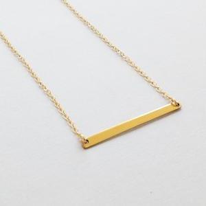 Gold Necklace- Bar Necklace - Gold Bar Necklace -..