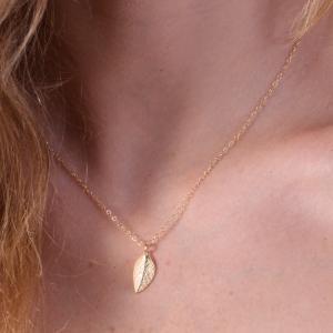 Gold Necklace, Gold Leaf Necklace, Dainty..