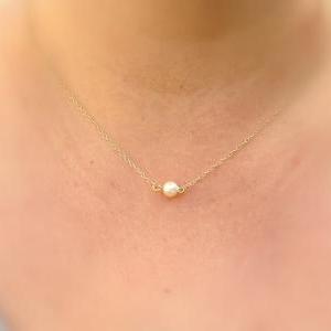 Gold Necklace, Gold Pearl Necklace, Wedding..