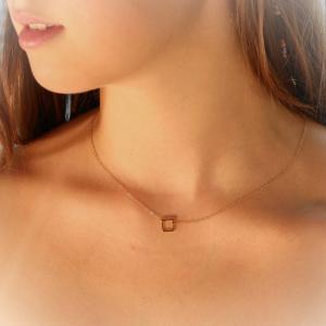 Gold Necklace, Tiny Gold Necklace, Geometric..