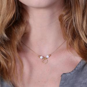 Opal necklace, gold filled necklace..