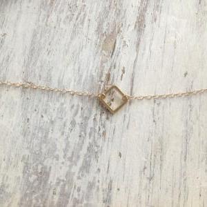 Gold Necklace, Tiny Gold Necklace, Simple..