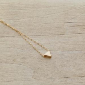 Gold Necklace, Triangle Necklace, Tiny Gold..