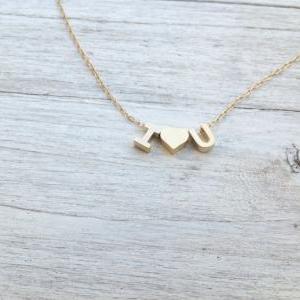 Initial Necklace, Gold Filled Love Necklace,..