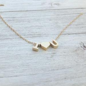 Initial Necklace, Gold Filled Love Necklace,..
