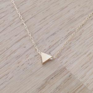 Triangle Necklace, Tiny Gold Necklace, Simple..