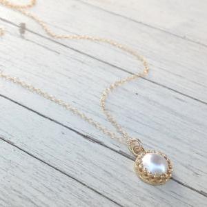 Cyber Monday - Gold Necklace, Gold Pearl Necklace,..
