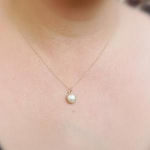 Cyber Monday - Gold Necklace, Gold Pearl Necklace,..