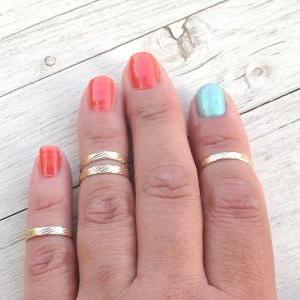 Set Of 2 Rings, Above Knuckle Rings, Gold Filled..