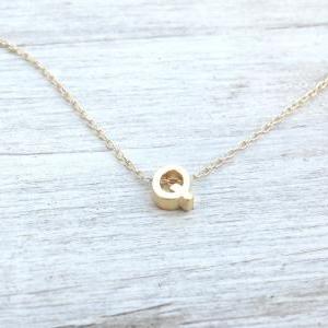Gold filled necklace, Initial neckl..