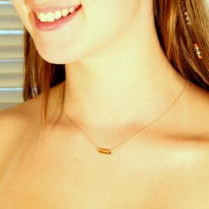 Gold Necklace, Gold Bar Necklace, Tiny Bar..