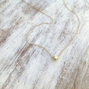 Gold Necklace, Tiny Gold Necklace, Star Necklace,..