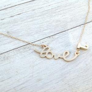 Initial necklace, gold initial char..