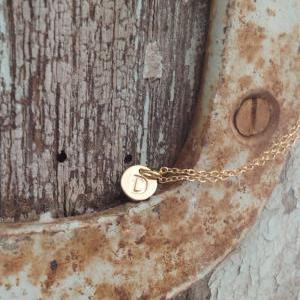 Personalized Necklace, Initial Necklace, Tiny Gold..