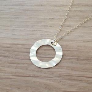 Gold Necklace, Circle Necklace, Simple Necklace,..