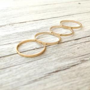 Thin Ring, 4 Knuckle Rings, Stacking Rings Set,..