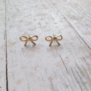 Gold Earrings,bow Earrings, Simple Gold Earring,..
