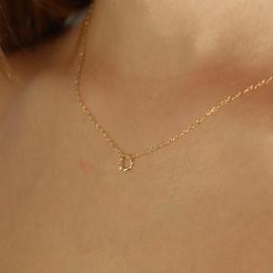 gold necklace, gold circle necklace..