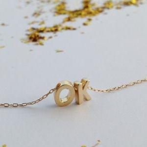 Gold Necklace, Initial Necklace, Personalized..