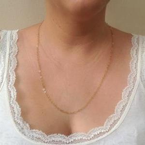 Long Gold Necklace, Gold Necklace, Delicate Gold..