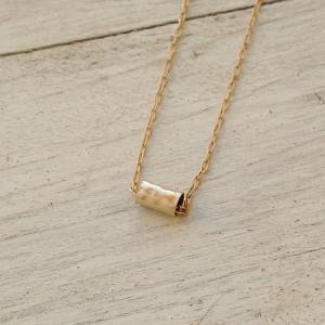 Gold Necklace, Tube Necklace, Tiny Gold Tube..