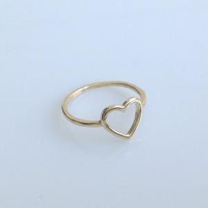 Gold Ring, Gold Filled Ring, Heart Ring, Knuckle..