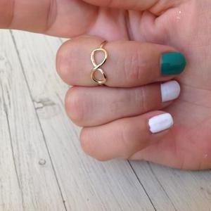 Knuckle Ring, Infinity Gold Ring, Above Knuckle..