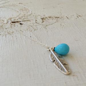 Feather Necklace, Silver Feather , Silver Feather..