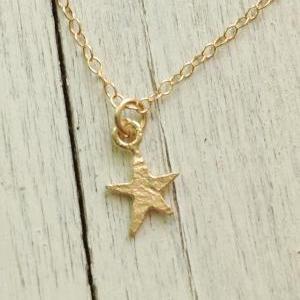 Gold Necklace, Gold Star Necklace, Tiny Star,..