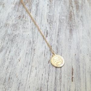 Gold Necklace, Gold Coin Necklace, Coin Jewelry,..