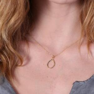 Gold Filled Necklace, Gold Necklace, Teardrop Gold..