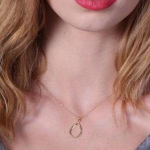 Gold Filled Necklace, Gold Necklace, Teardrop Gold..