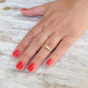 Special -5 Gold Rings, Stacking Ring, Stacking..