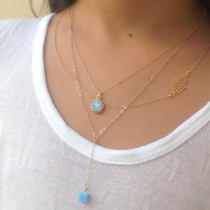 Set Of 3 Layering Necklaces, 14k Gold Filled..