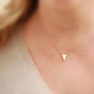 Triangle Gold Necklace, Gold Necklace, Small Gold..