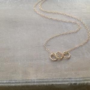 Gold Necklace, Gold Circle Necklace, Friendship..