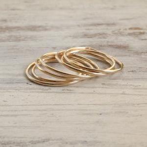 Set Of 4 Rings, Knuckle Ring, Stacking Rings, Thin..