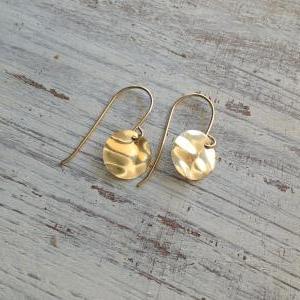 Gold Earrings, Dangle Earrings, Disc Earrings,..