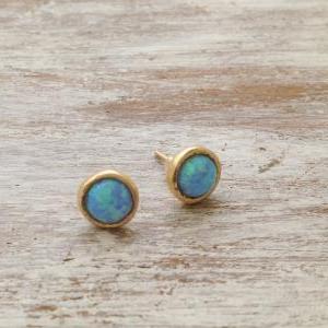 Gold earrings, opal earrings, opal ..