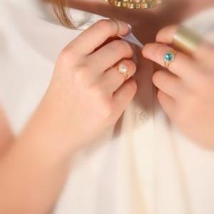 Gold Ring, Pearl Ring, Stone Ring, Pearl And Gold..